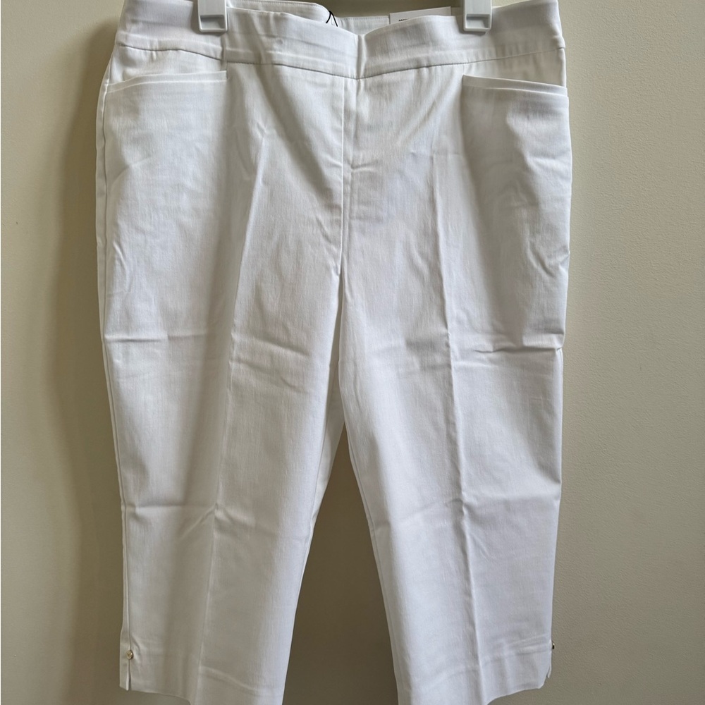 Chico's White Bermuda Shorts with Crisp Cotton Blend